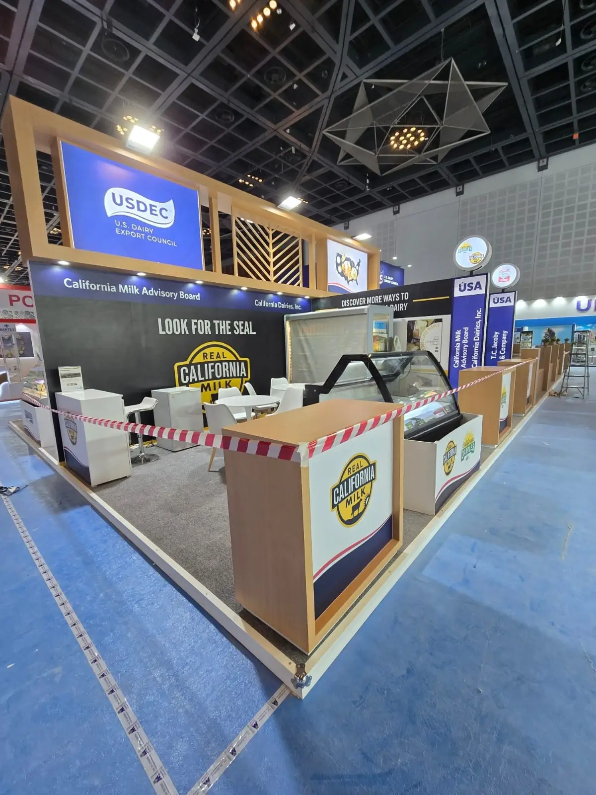 Custom exhibition stand for USDEC and California Milk Advisory Board at trade show